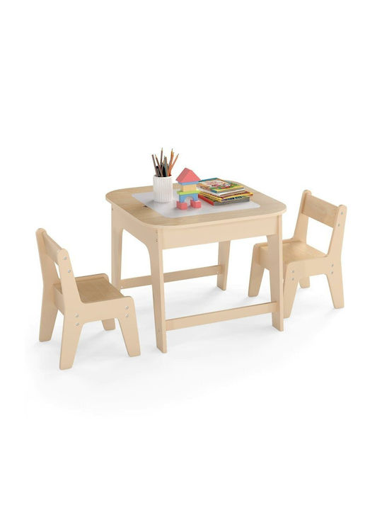 Kids Table and Chairs Set for Painting White Costway