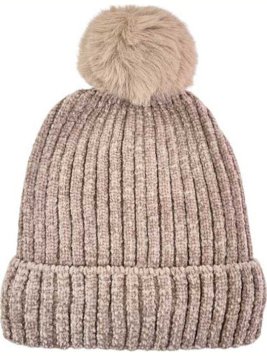 Frauen Set mit Beanie Gestrickt in Flieder Farbe