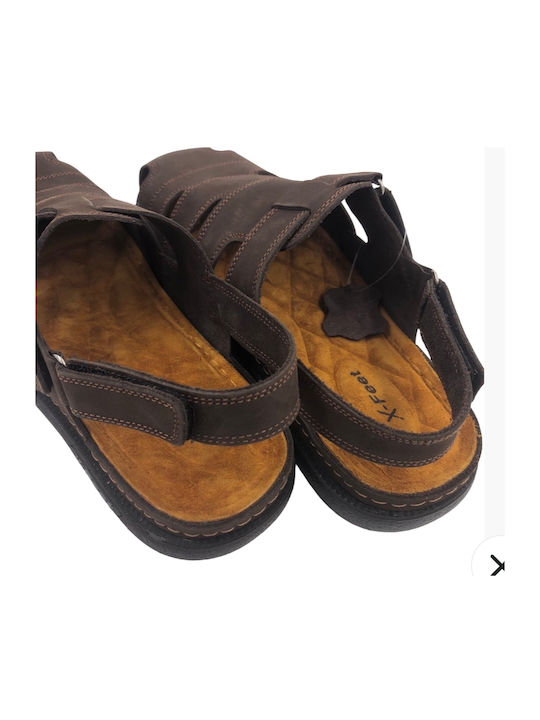 Leder Herrensandalen in Braun Farbe