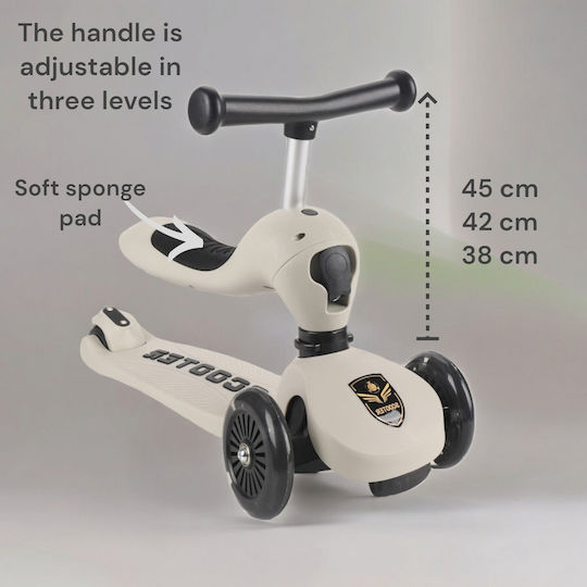 Kinderroller 3-Rad mit Sitz für 18 Monate Grau