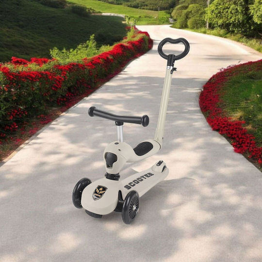 Scuter Copii 3 Roți Cu Iluminare LED Pentru 12 Luni Gri
