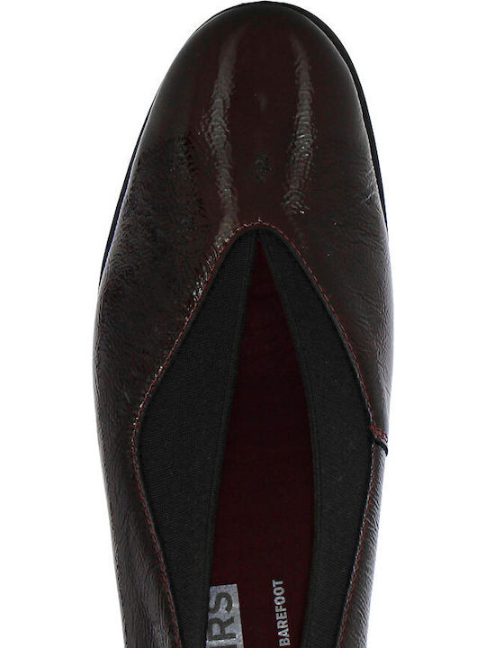 Leder Pumps mit mittelhohem Absatz Burgundisch