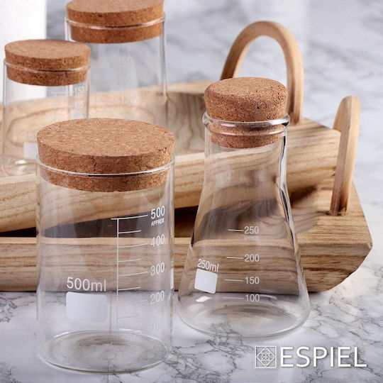 Espiel Espiel Glaszucker-Vase mit Kork Weiß 500ml