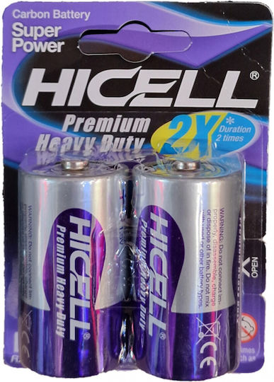 Hicell Zink-Batterien Zink D 2Stück