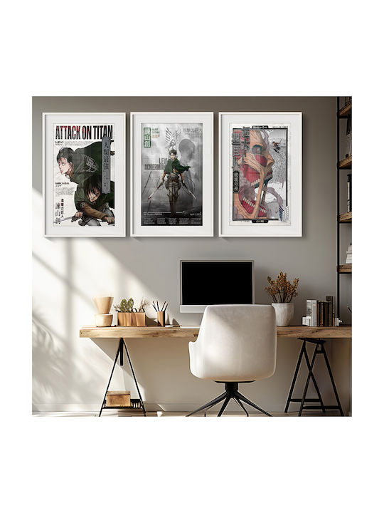 Poster Attack On Titan Levi & Mikasa Ackermann An131 21cm X 30cm