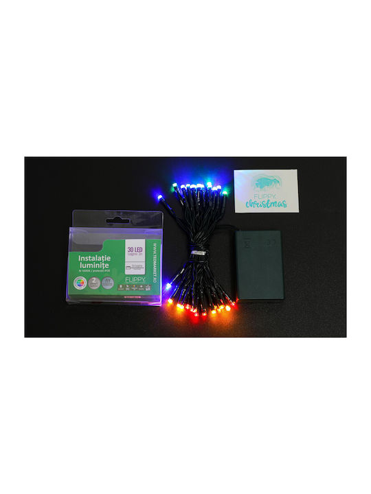 30 Λαμπάκια LED 3μ. Πράσινα Μπαταρίας σε Σειρά 2τμχ