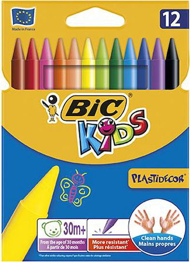 BIC Kηρομπογιές BIC Kids Plastidecor (12 τμχ)