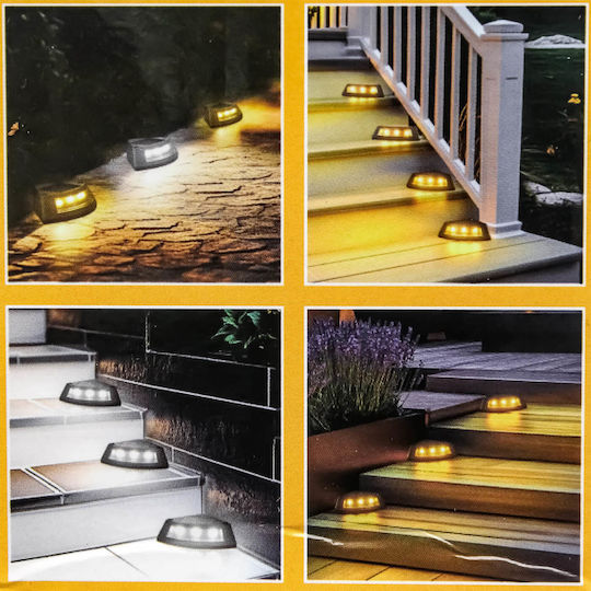 Led Waterproof Set of 4 Solar Lights Warm White 3000K with Photocell IP65