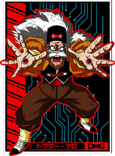 Autocolant De Perete Dr Gero Dragon Ball Stick2436 130cm