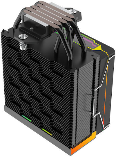 Cpu Cooler Progaming Thermoguard Dtx 5 Heatpipes Real-time Cpu Temperature Display 120mm Argb Pwm Fan 360w Black