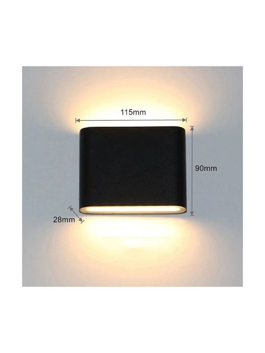 Lumină de exterior montată pe perete LED IP65 6W cu Alb Rece Lumină 11.5x9x3εκ.