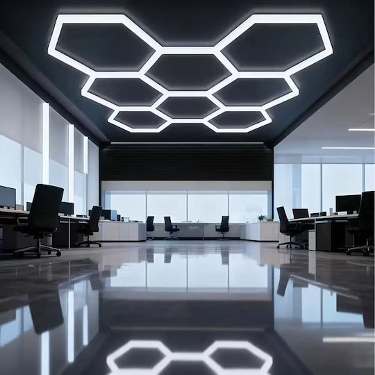 Lustră Decorativă Hexagon Alb