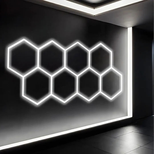Lustră Decorativă Hexagon Alb