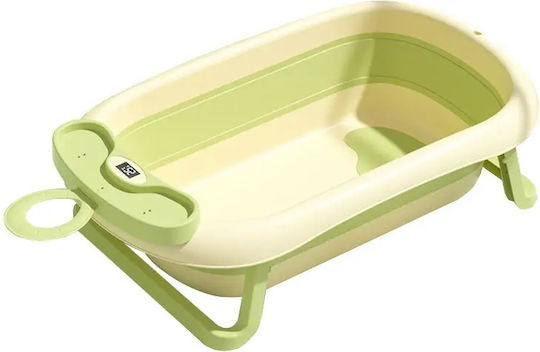 Little Mom Faltbare Babybadewanne mit Thermometer Gelb