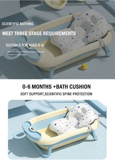Little Mom Faltbare Babybadewanne mit Thermometer Gelb