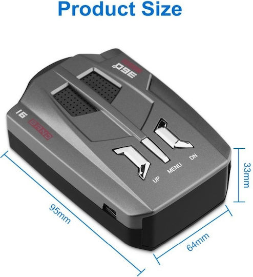 Techstar V9 Car Radar Detector Laser Voice Alert Speed Alarm System K Band Ka Band