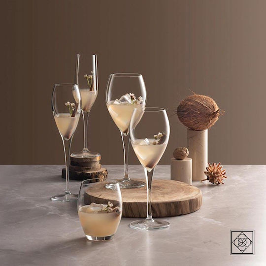 Espiel Monte Carlo Set of Glasses for White and Red Wine made of Glass in Red Color 6pcs