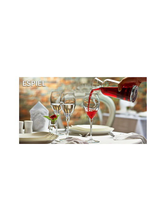 Espiel Monte Carlo Set of Glasses for White and Red Wine made of Glass in Red Color 6pcs
