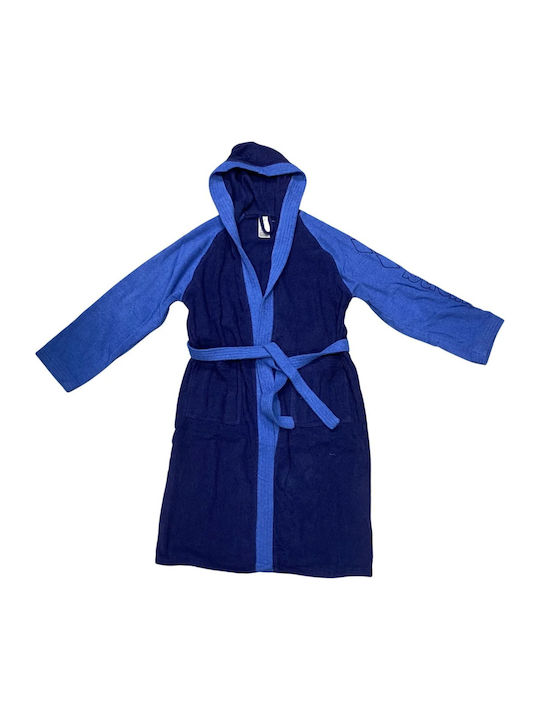 Arena Cotton Swimming Bathrobe Bicolor Navy Royal