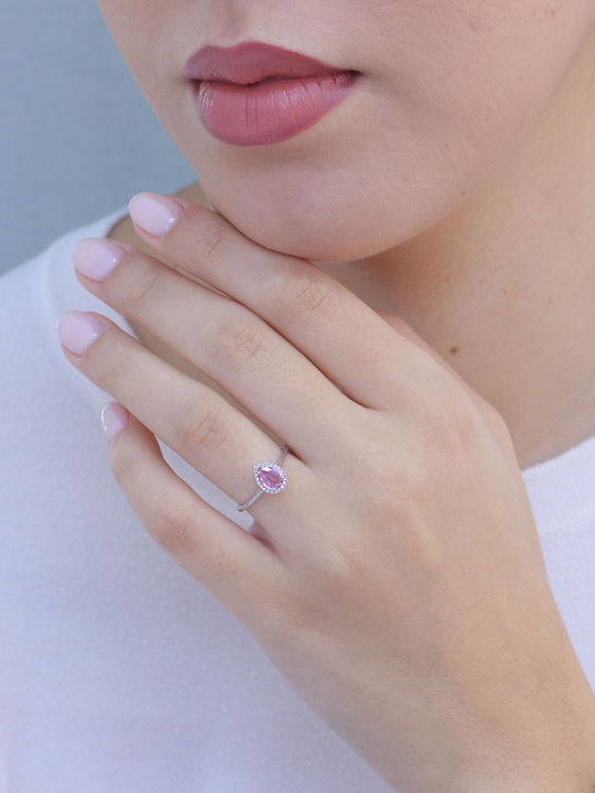 Damen Ring mit Diamant aus Weißgold 18K