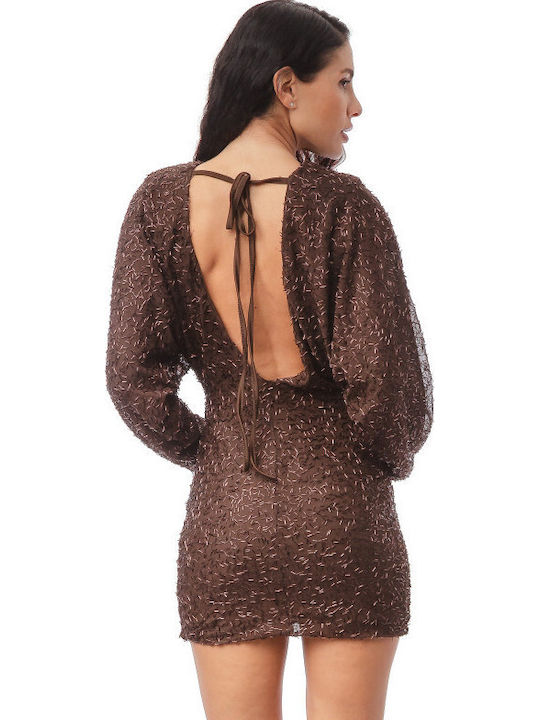 Mini Abendkleid Braun