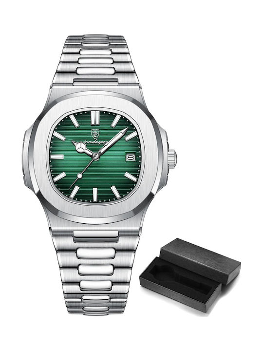 Poedagar Herrenuhr 43mm Batterie mit Metallarmband