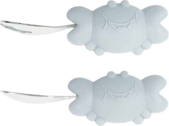 Queen Mother Queen Mother Baby & Kids Feeding Set Silicone Leaf Gray 4 Pieces
