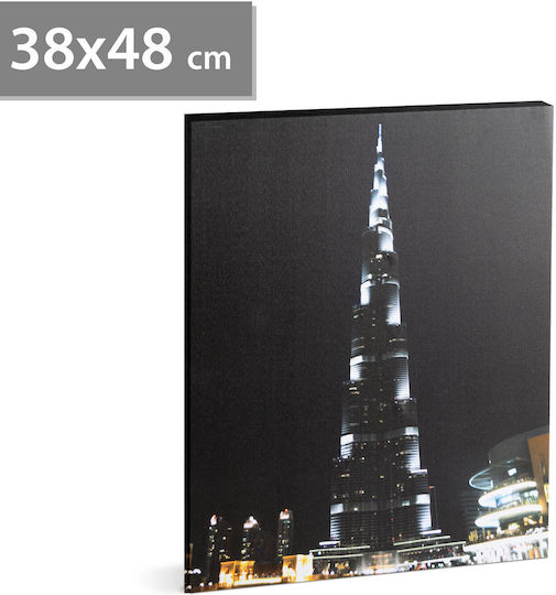 Family Pound Led Picture "burj Khalifa" 2 X Aa 38 X 48 Cm