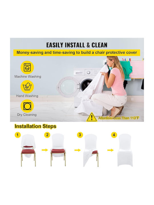 Elastische Abdeckung für Stuhl Weiß 12Stück