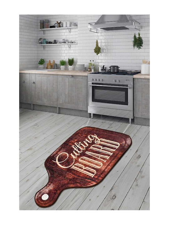 Chilai Home Covoraș de Bucătărie Tip Alergător cu Suport Antiderapant Maro 80x150εκ.