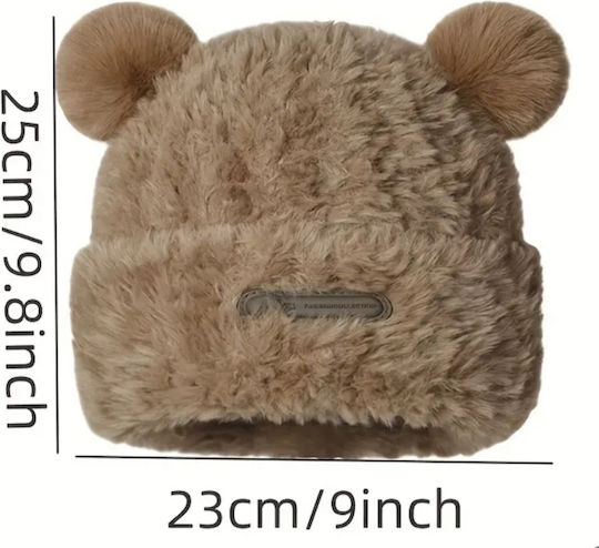 Feminin Earmuff Tricotat în culoarea Maro