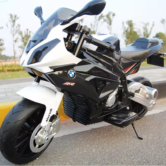 Motocicletă Pentru Copii BMW 528 RR Cu Pornire Cu Cheie Electrică 12 Volți Neagră Pentru 3+ Ani