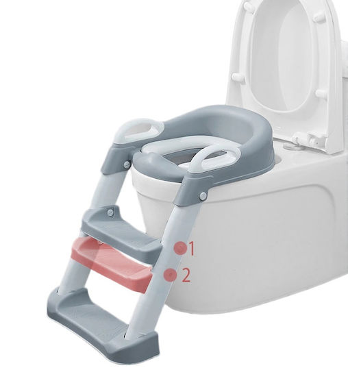 Little Mom Scaun De Toaletă Pentru Copii Mici Gri Cu Mânere