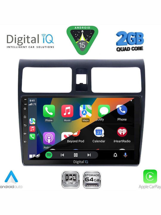 Digital IQ Car Audio System for Suzuki Swift 2005-2011 (Bluetooth/USB/AUX/WiFi/GPS/Apple-Carplay/Android-Auto) with Touch Screen 10"