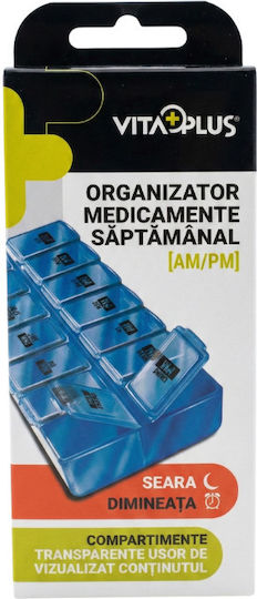 Vitaplus Weekly Medicine Organizer 14 Compartments Compact Portable Design