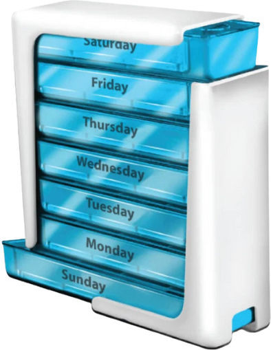 Vitaplus Weekly Medicine Organizer 7 Detachable Drawers Compact Portable Design