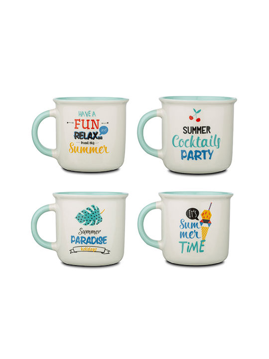 Nava New Bone Mug from Porcelain 380ml 4pcs