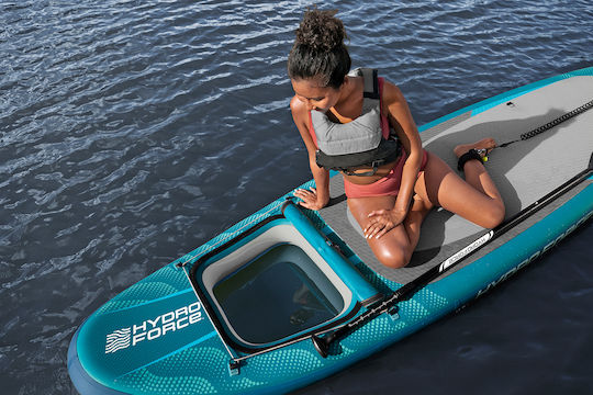Bestway Hydro Force Aqua Drifter View Set Φουσκωτή Σανίδα SUP με Μήκος 3.35m Τιρκουάζ