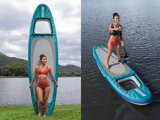 Bestway Hydro Force Aqua Drifter View Set Φουσκωτή Σανίδα SUP με Μήκος 3.35m Τιρκουάζ