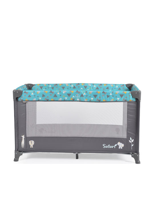 Moni Safari Παρκοκρέβατο με Στρώμα Μπλε 62x125cm