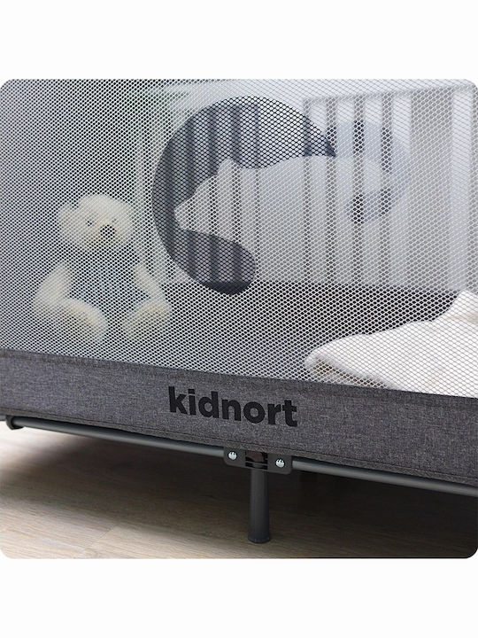 Kidnort Loc de joacă cu Saltea Gri 68x128cm