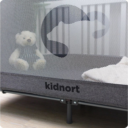 Kidnort Loc de joacă cu Saltea Gri 68x128cm