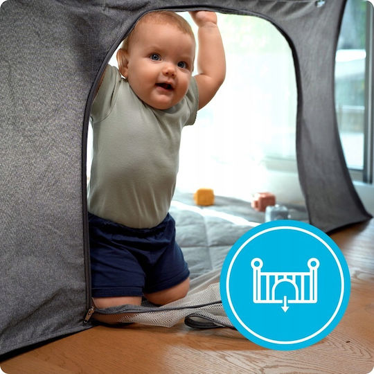 Kidnort Parc cu Saltea Gri 74.5x126.5cm