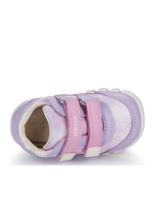 Kids Sneakers Anatomic with Hoop & Loop Closure Purple