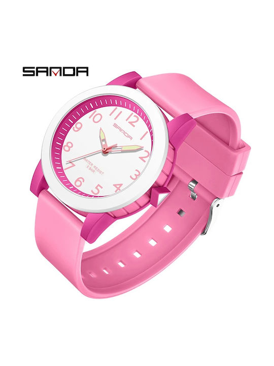 Sanda Kinder-Analoguhr mit Metallarmband Rosa