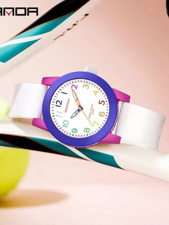 Sanda Kinder-Analoguhr mit Metallarmband Rosa