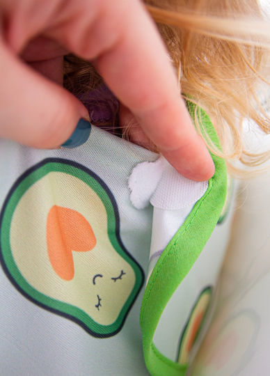 Baby Jem Bib Fabric with Pocket Avocado