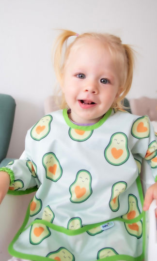 Baby Jem Ποδιά Υφασμάτινη με Μανίκια Avocado