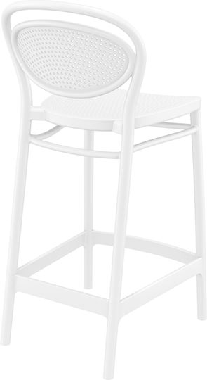 Bar Garden Stool Made of Polypropylene Marcel White 44x50x96cm
