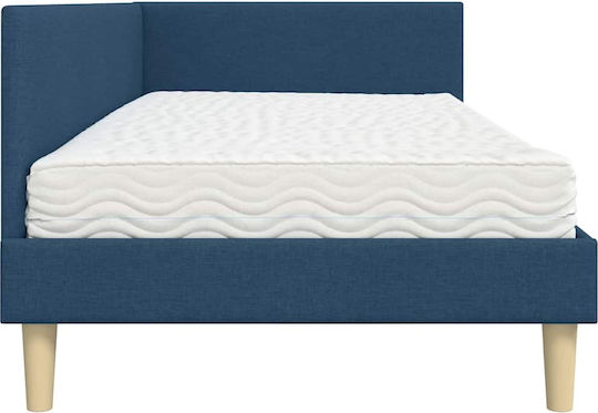 Bett Einzelbett Mit Stoff bezogen Blue mit Latten & Matratze 100x200cm